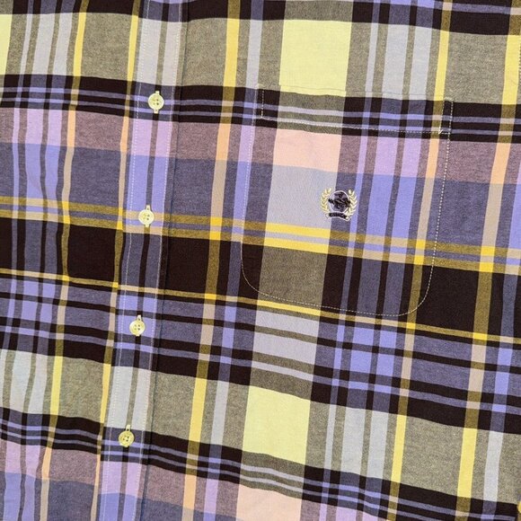 Cinch Jeans Western Purple & Yellow Plaid Long Sleeve Button Up Rodeo Shirt - L - Picture 3 of 6